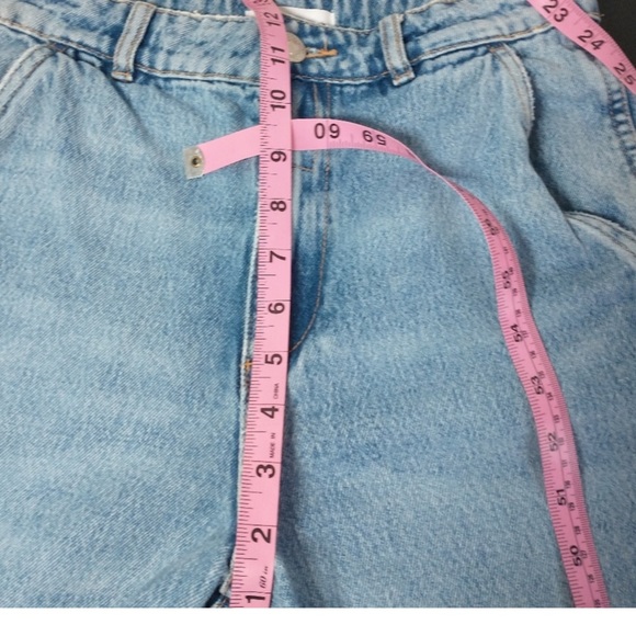 Zara Blue Utility Cargo Worker High Rise Straight Jeans - Picture 9 of 9